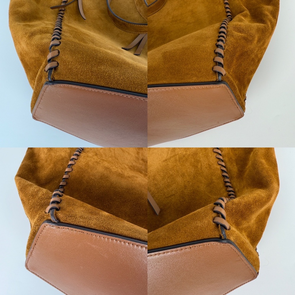 Sold Isabel Marant Tampa Braided Leather Trim Brown Suede 2025 Tote Shoulder Bag - Picture 8 of 13